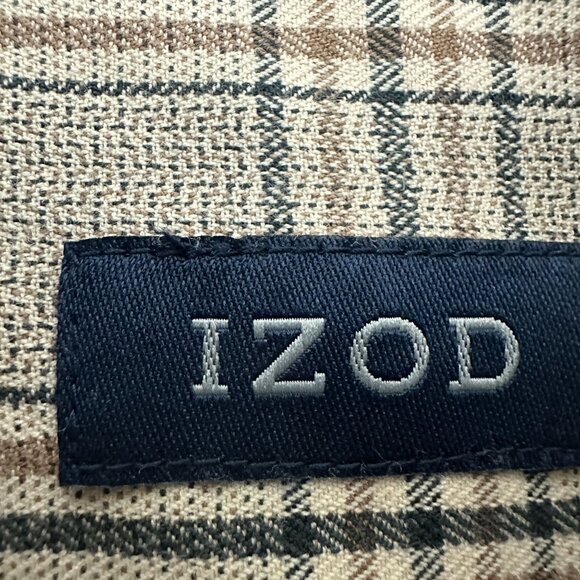 Izod Mens Size Large Plaid Long Sleeve Button-Down Shirt 100% Cotton - Picture 3 of 5